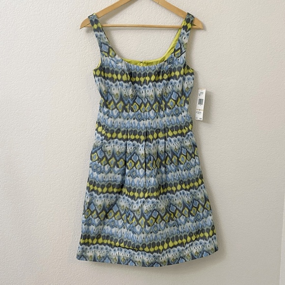 Nine West Dress Size 2 Sleeveless Fit & Flare Ikat Pockets New With Tags - Picture 1 of 7